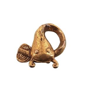 Art Studio Reproduction Gold Fish Brooch Pin 2" - Read Flaws